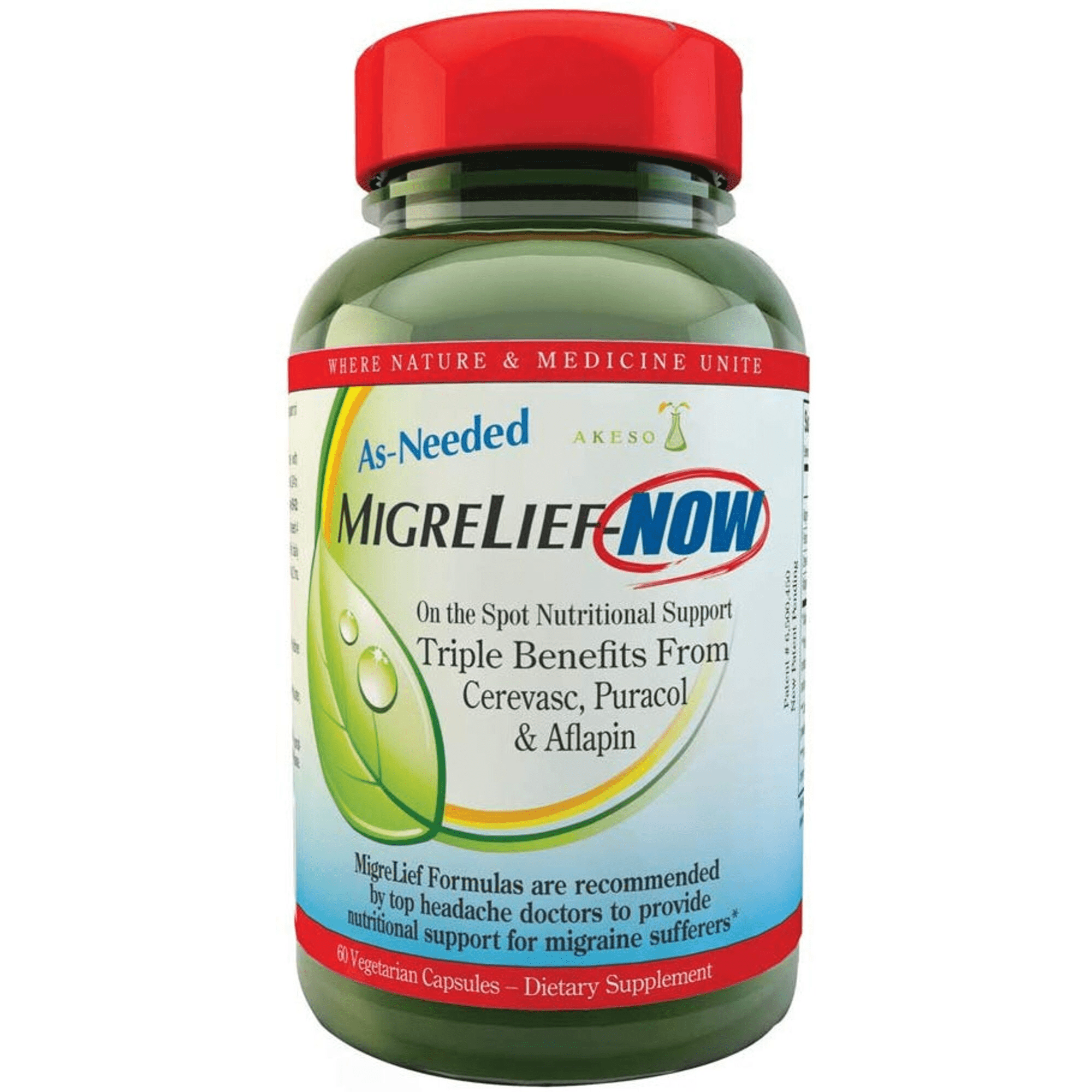 MigreLief Now 60 Cápsulas Vegetarianas Formula para la Migraña