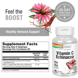 Solaray Vitamin C Echinacea - 120 Cápsulas Vegetales - Puro Estado Fisico