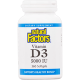 Natural Factors Vitamin D3 - 360 Cápsulas Blandas - Puro Estado Fisico