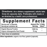 NatureBell Mucuna With Ashwagandha 1500 mg - 240 Cápsules - Puro Estado Fisico