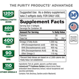 Purity Products Ultra Pure Omega 3 - Limón - 60 Cápsulas Blandas - Puro Estado Fisico