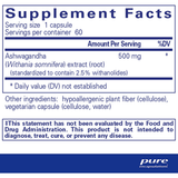 Pure Encapsulations Ashwagandha - Puro Estado Fisico