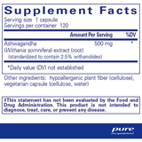 Pure Encapsulations Ashwagandha - Puro Estado Fisico