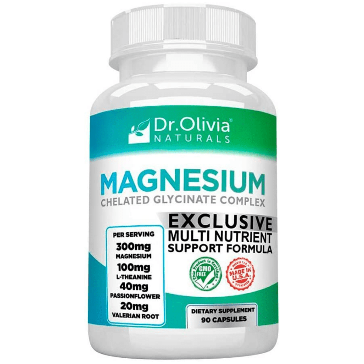 Dr. Olivia Naturals Glicinato de Magnesio Complejo Quelado 90