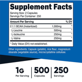 Nutricost BCAA - 500 Cápsulas - Puro Estado Fisico