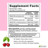 Ez Melts Energy Memory & Mood Enhancer - Bayas de Cereza - 60 Tabletas - Puro Estado Fisico