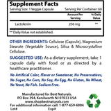Best Naturals Lactoferrin 250 mg - 60 Cápsulas Vegetales - Puro Estado Fisico