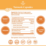 Doctor Safe Turmeric Curcumin with BioPerine 1500 mg - 120 Cápsulas Vegetales - Puro Estado Fisico