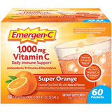 Emergen-C Vitamin C 1000 mg - Naranja - 60 Paquetes - Puro Estado Fisico