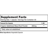 Sunfood Superfoods Gelatinized Maca 800 mg - 90 Cápsulas - Puro Estado Fisico