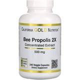 California Gold Nutrition Bee Propolis 2X Concentrated Extract - 240 Cápsulas Vegetales - Puro Estado Fisico
