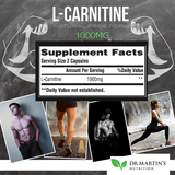 Dr. Martins Nutrition L-Carnitina 1000 mg - 200 Cápsulas - Puro Estado Fisico
