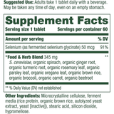 Mega Food Selenio 50 mcg - 60 Tabletas - Puro Estado Fisico
