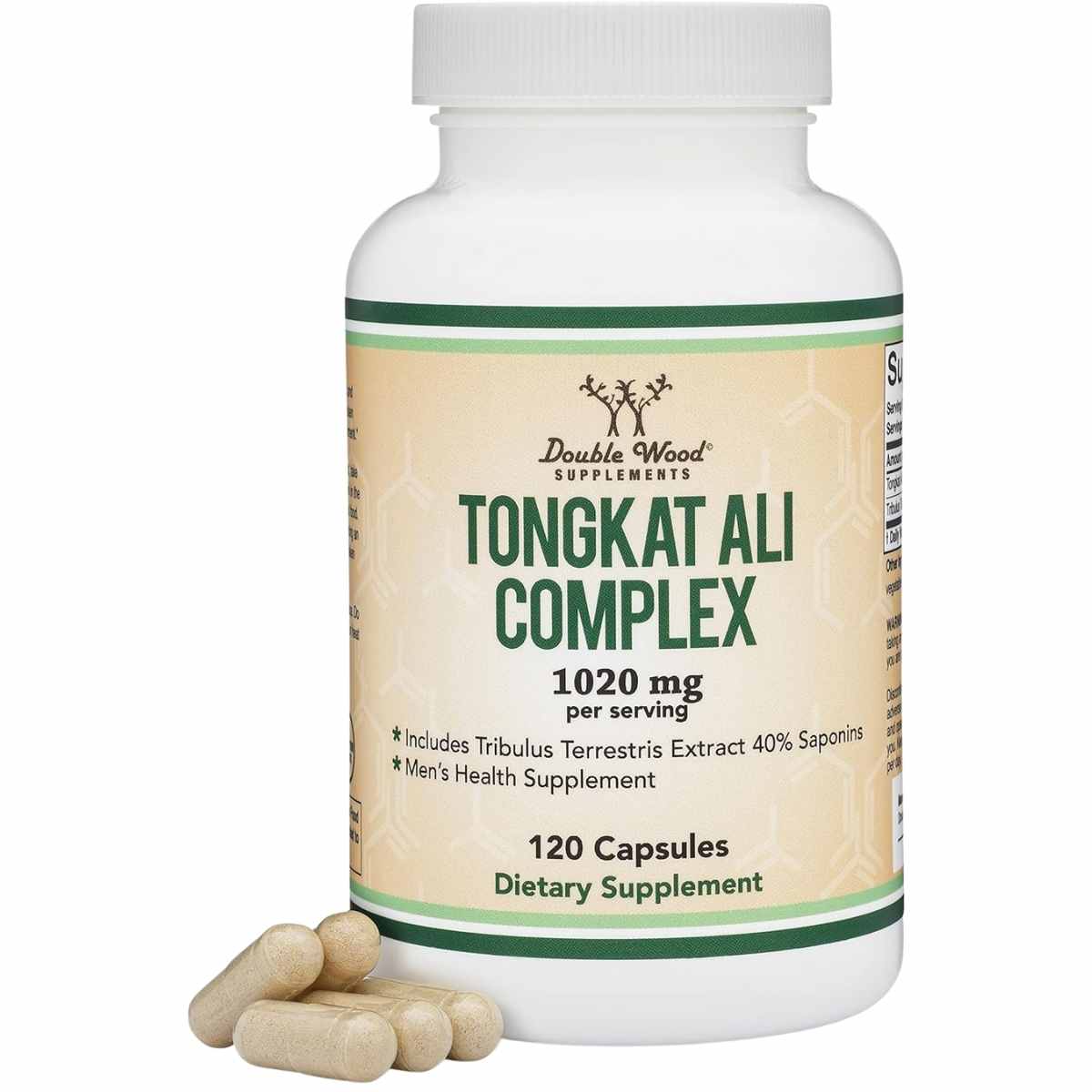 Double Wood Supplements Tongkat Ali 1020 mg 120 Cápsulas Puro