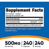 Niacinamida - 500 mg - 240 Cápsulas - Puro Estado Fisico