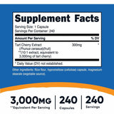 Extracto de Cereza Ácida - 3000 mg - 240 Cápsulas - Puro Estado Fisico