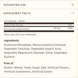 Solgar Hierro Quelado - 100 Tabletas - Tabla Nutricional - Puro Estado Físico