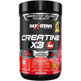 Six Star Creatina x3 - Sabor Ponche de Frutas - 1140 g - Puro Estado Físico