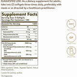 Solgar Omega-3 Aceite De Pescado Concentrado - 240 Cápsulas Blandas - Tabla Nutricional - Puro Estado Físico