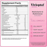 Vivioptal Multivitamínico para Mujeres - 90 Cápsulas Blandas - Tabla Nutricional - Puro Estado Físico