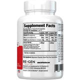 Re+Gen Nutrition Fórmula de Apoyo Inmunológico - 120 Cápsulas - Tabla Nutricional - Puro Estado Físico