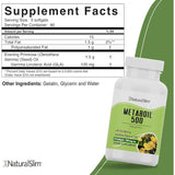NaturalSlim MetabOil Quemador de Grasa 500 mg - 270 Cápsulas Blandas