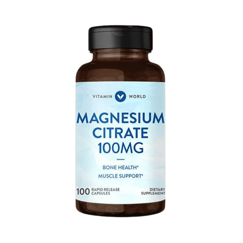 Vita World Citrato de magnesio 100 mg - 100 Cápsulas - Puro Estado Físico