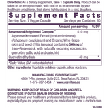 ResVitále Resveratrol 500 mg - 60 Cápsulas Vegetales - Puro Estado Fisico