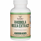 Double Wood Supplements Extracto de Rhodiola Rosea 500 mg - 120 Cápsulas - Puro Estado Físico
