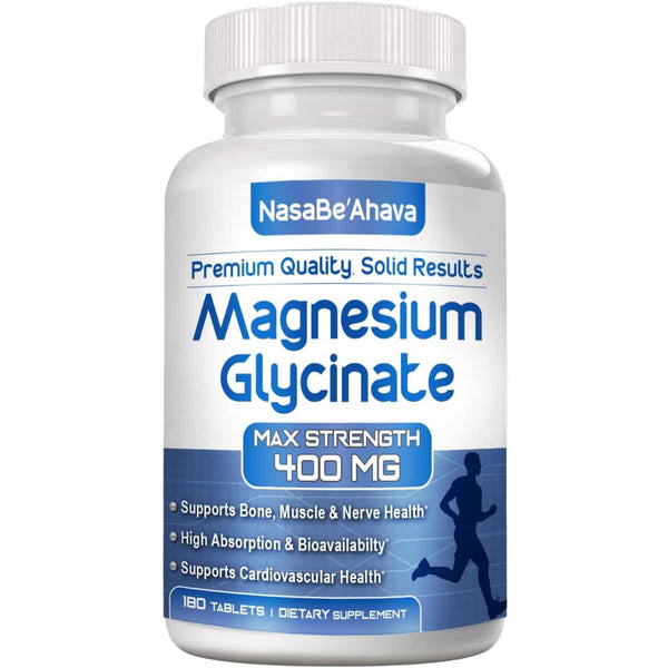 NasaBeahava Glicinato De Magnesio 400 mg - 180 Tabletas - Puro Estado Físico