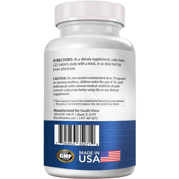 NasaBeahava Glicinato De Magnesio 400 mg - 180 Tabletas - Tabla Nutricional - Puro Estado Físico