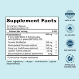 BB Company Provitalize Mejor Probiótico Natural para la Menopausia - 60 Cápsulas - Tabla Nutricional - Puro Estado Físico