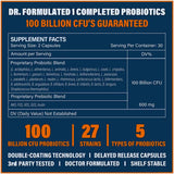 Anven Health Probióticos para Mujeres y Hombres 100 Mil Millones CFU - 60 Cápsulas Recubiertas - Tabla Nutricional - Puro Estado Físico