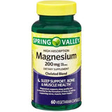 Spring Valley Magnesio 200 mg - 60 Cápsulas Vegetarianas - Puro Estado Físico