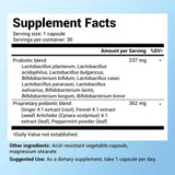 Dr. Berg probióticos 60 Mil Millones CFU - 30 Cápsulas Vegetarianas - Tabla Nutricional - Puro Estado Físico
