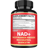 Satoomi NAD y Resveratrol Energía Celular y Antioxidante - 60 Cápsulas - Tabla Nutricional - Puro Estado Físico