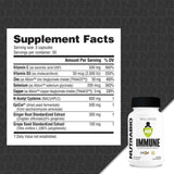 NutraBio Soporte Inmune - 90 Cápsulas - Tabla Nutricional - Puro Estado Físico