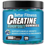 BetterFitness Monohidrato de Creatina 5000 mg - Sabor Arándano Azul - 120 Gomitas - Puro Estado Físico