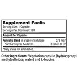 Klaire Labs Ther-Biotic® Probiótico Saccharomyces Boulardii 3 Mil Millones CFU - 120 Cápsulas - Tabla Nutricional - Puro Estado Físico
