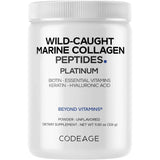 Frasco de suplemento Codeage Colágeno Marino Salvaje Platinum 326 g Polvo