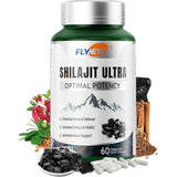 Frasco de suplemento Flynew Complejo de Shilajit 1300 mg 60 Cápsulas