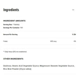 Tabla nutricional del suplemento GNC Ácido Fólico 400 mcg 100 tabletas vegetarianas