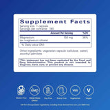 Tabla nutricional del suplemento Pure Encapsulations Citrato de Magnesio 180 cápsulas