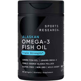 Frasco de suplemento Sports Research Omega-3 Fish Oil 1250 mg - 90 Cápsulas Blandas