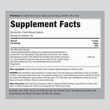 Complejo de Resveratrol Piping Rock - Tabla de Ingredientes y Porciones.