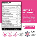 Tabla nutricional del suplemento ZAHLER Prenatal con DHA y Folato Metilado 60 cápsulas blandas