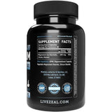 Tabla nutricional del suplemento Zeal Naturals Magnesio Quelado Complejo 180 Cápsulas