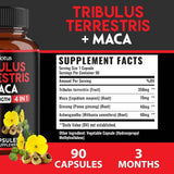 Tabla nutricional del suplemento Zolotus Tribulus Terrestris + Maca 4 en 1 90 cápsulas