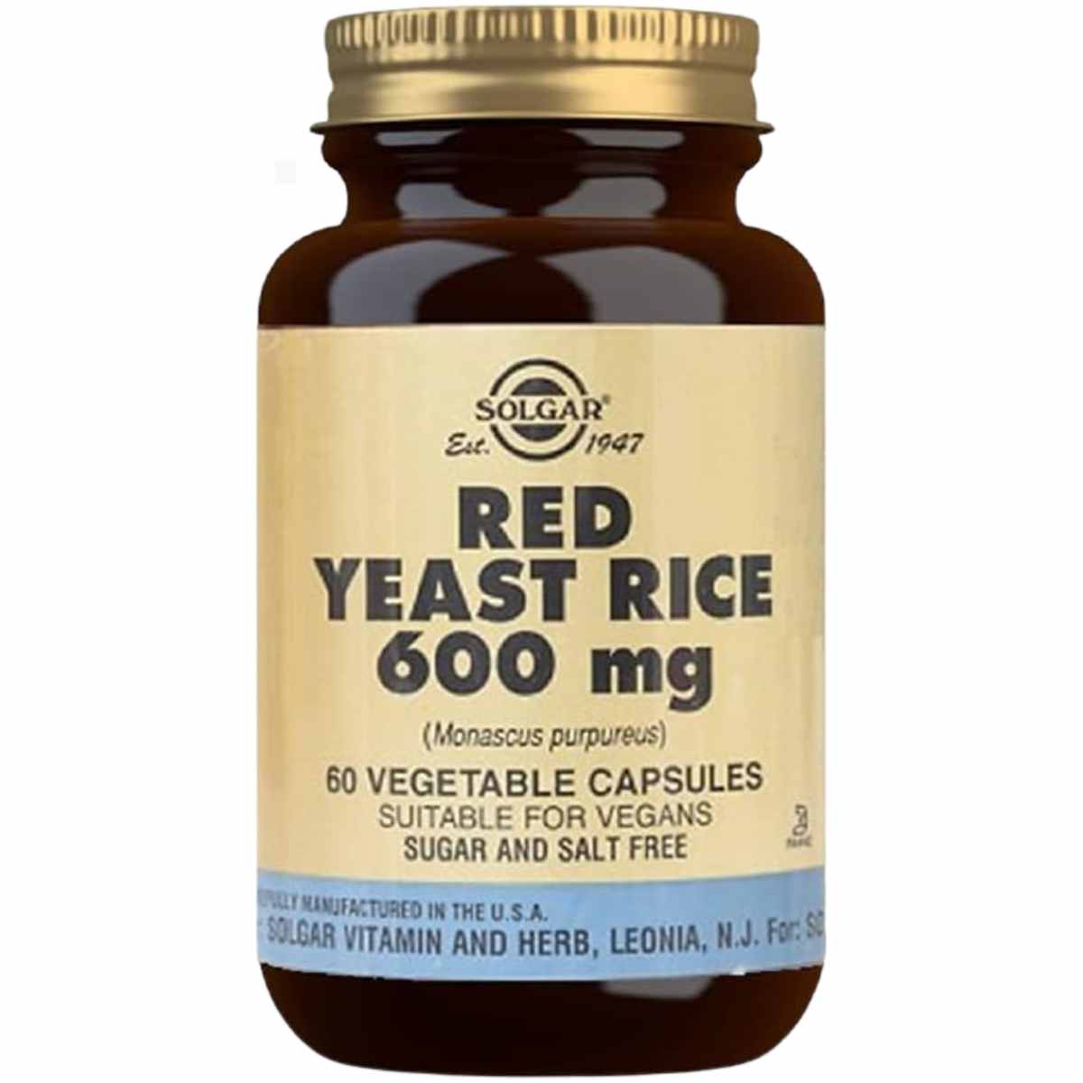 Solgar Red Yeast Rice 600 mg Puro Estado Fisico