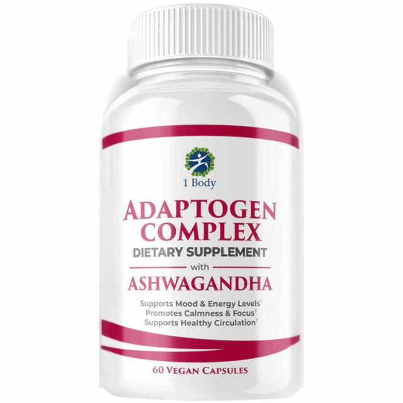 1 Body  Soporte Adrenal – Suplemento para el Estrés y Energía Natural  - 60  Cápsulas Veganas